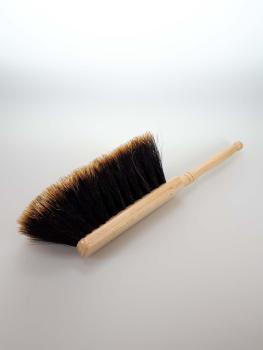 Fein-Handfeger Rosshaar braun geschlitzt mit weisser Spitze
